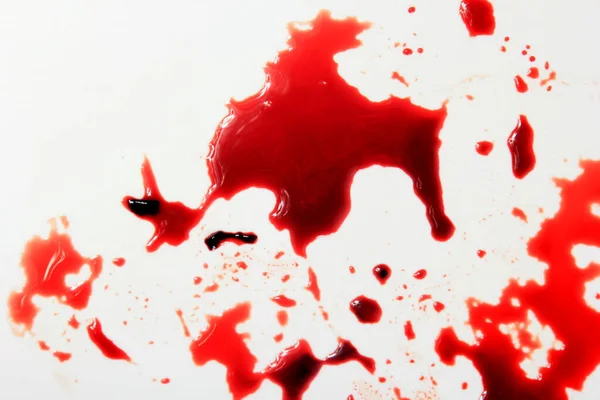 Red Blood splashed isolated on white background