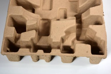 Geri dönüştürülmüş kağıt 3d doku arkaplanı. Çöpe atılmış karton paketleme kutularını kapat.