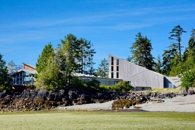 Skidegate, Haida Gwaii, British Columbia, Kanada, 7 Temmuz 2023: Haida Miras Merkezi Haida ulusunun ve halkının başlıca kültür merkezi.