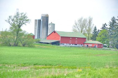 Kanada, Ontario 'daki Wilmot Township' de çiftlik arazisi. Bu tarım arazisi 2024 'te kamulaştırmanın etkisiyle tehdit edildi..