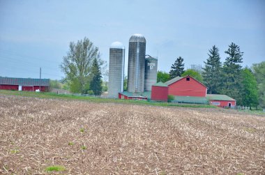 Kanada, Ontario 'daki Wilmot Township' de çiftlik arazisi. Bu tarım arazisi 2024 'te kamulaştırmanın etkisiyle tehdit edildi..