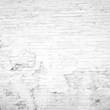 Dirty brick wall with white stone - Cool background with copy space