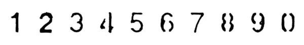 Conjunto Números Estêncil Preto — Fotografia de Stock