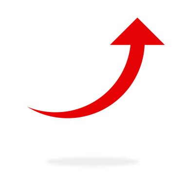 Red uprising arrow showing success or growth