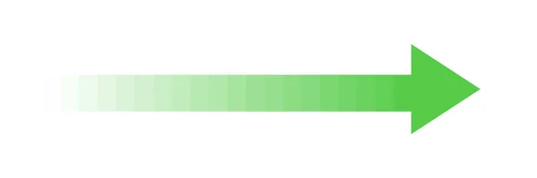 Long green arrow with gradient color showing direction