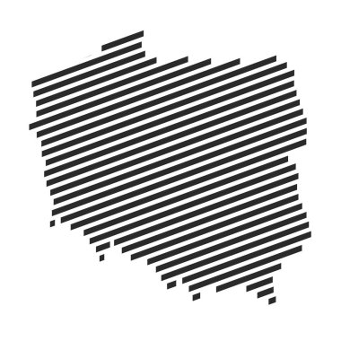 Diagonal black stripe map of Poland