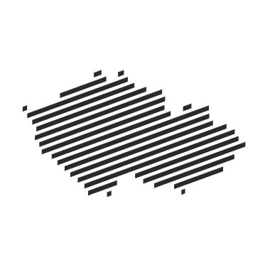 Diagonal black stripe map of Czech Republic