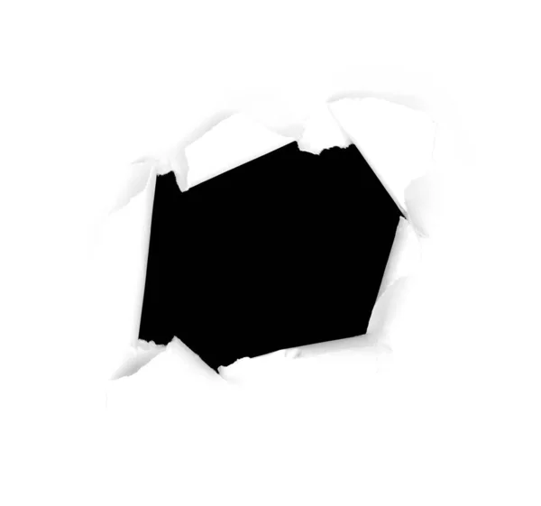 Hole Black Background White Paper — Stock Photo, Image
