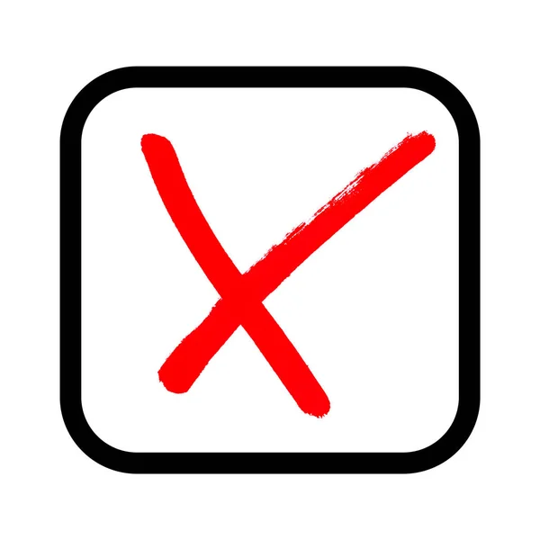 Red Checkbox Painted Voting Icon — Stockfoto