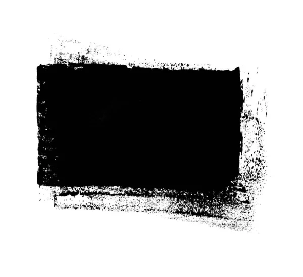 非常脏的黑色漆刷横幅 底色为白色 — 图库照片