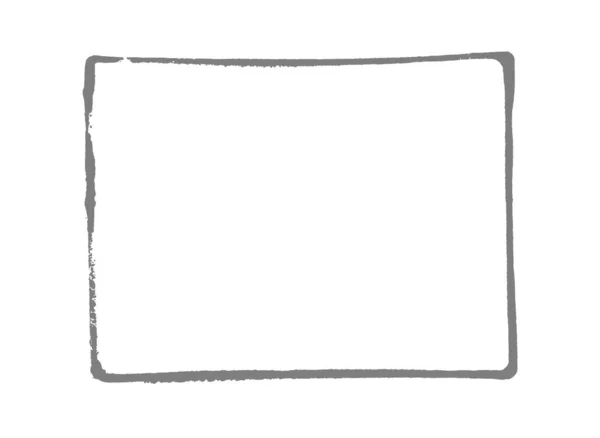 Grey Hand Painted Frame Copy Space White Background — Zdjęcie stockowe