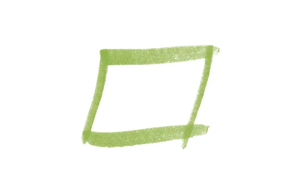 Dirty Hand Painted Rectangle Frame Made Pencil Green — 图库照片