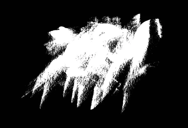 Very Dirty White Paintbrush Drawing Black Background — 图库照片