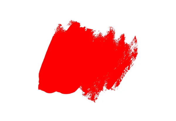 Hand Painted Dirty Paintbrush Texture Red Color — Stock Photo, Image