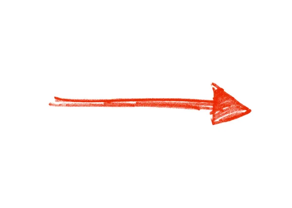 Hand Painted Sketch Red Pencil Arrow — Stockfoto