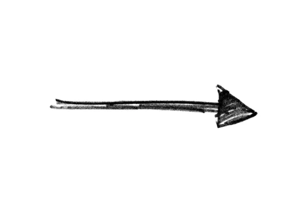Desenho Pintado Mão Flecha Lápis Preto — Fotografia de Stock