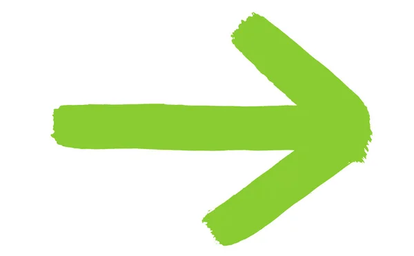 Green Arrow Made Paintbrush — Zdjęcie stockowe