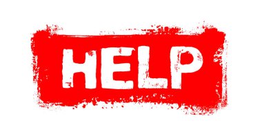 Kırmızı boya fırçası şerit pankartı: Yardım