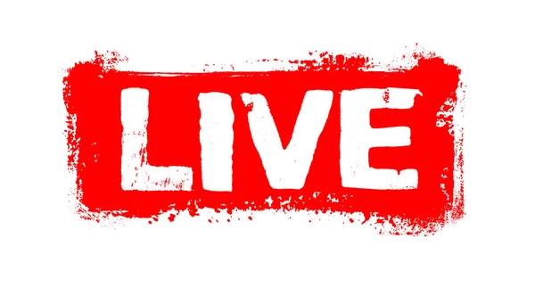 Red Paintbrush Streifenbanner Live Event Oder Livestream — Stockfoto