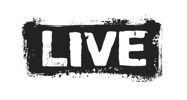 Black Paintbrush Streifenbanner Live Event Oder Livestream — Stockfoto