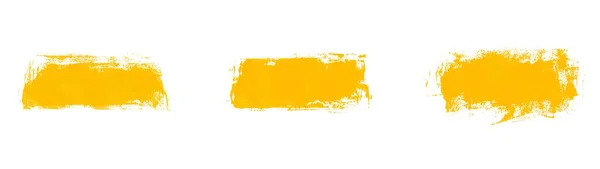 Kolekce Oranžové Žluté Grunge Bannery Paintbrush — Stock fotografie