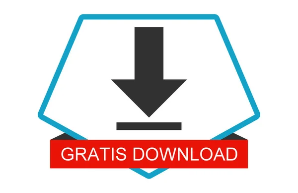 ドイツ語で無料ダウンロード ウェブサイトのためのグレーと赤のボタン — ストック写真