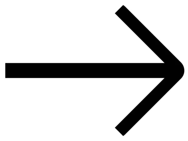 Einfaches Schwarzes Pfeil Symbol Zeigt Die Richtung — Stockfoto