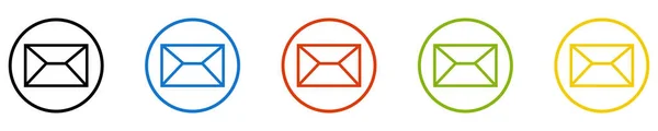 Icons Circles Black Blue Red Green Orange Letter — Stock Photo, Image