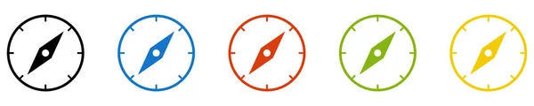 Ikon Kółko Czarny Niebieski Czerwony Zielony Pomarańczowy Kompas — Zdjęcie stockowe