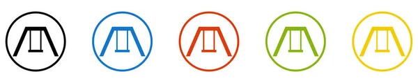 Ikoner Cirklar Svart Blå Röd Grön Orange Lekplats — Stockfoto