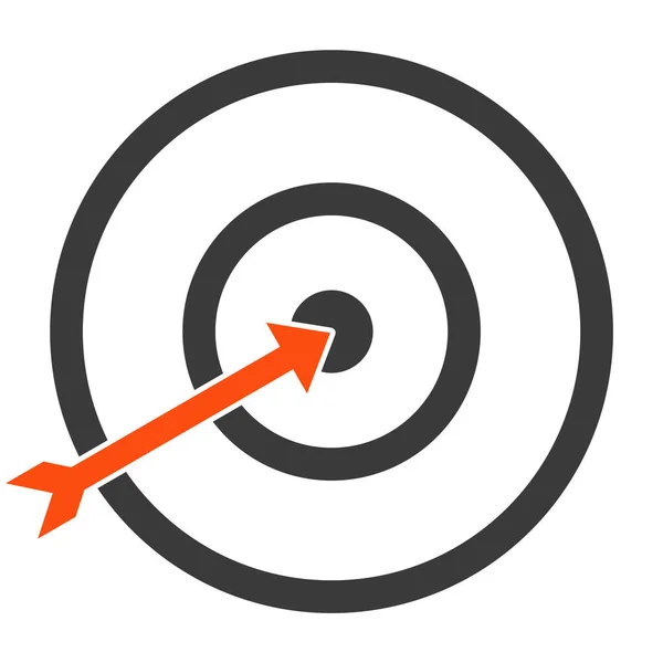 Hitting Centre Arrow Icon Black Red Color — Stock Photo, Image