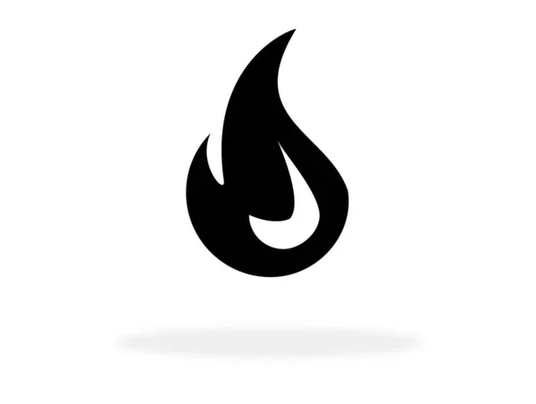 Plyn Nebo Oheň Ikona Černou Barvou — Stock fotografie