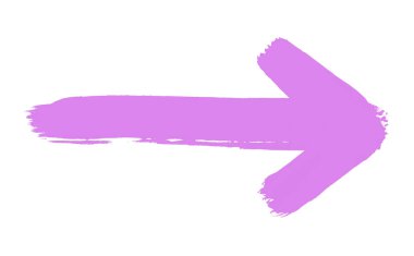 Pinsel Pfeil pembe rosa - Handgemalter Pfeil gemalt mit dickem Pinsel zeigt nach rechts als Wegweiser, Markierung, Anzeige oder zur Orientierung