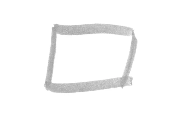 鉛筆グレーで作られた汚れた手描きの長方形のフレーム — ストック写真