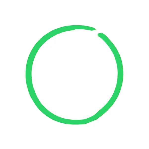 用绿色铅笔画成的空手绘圆圈 — 图库照片