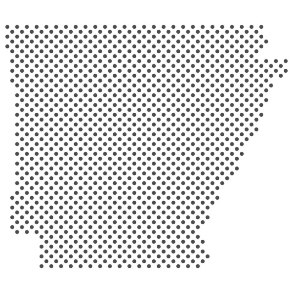 Punktierte Karte Des Bundesstaates Arkansas — Stockfoto