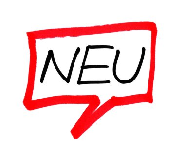 Almancayı Almanca gösteren el çizimi konuşma balonu