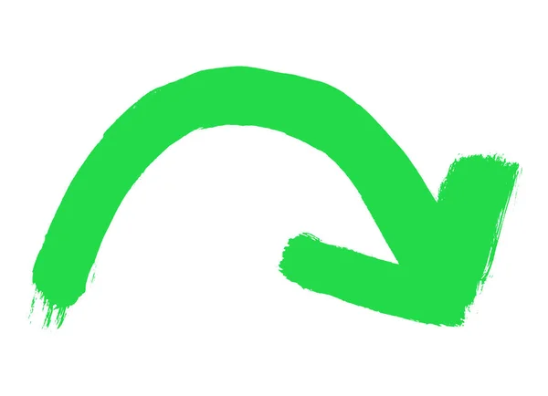 Green Hand Drawn Arrow Curve — Stock Photo, Image