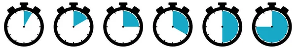 Stoppwatch Icons Showing Minutes Seconds — Stock Photo, Image
