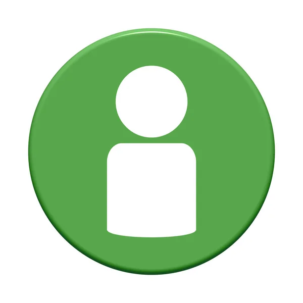 Zielony Przycisk Okrągły Ikoną Konta Użytkownika — Zdjęcie stockowe