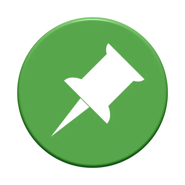 Eklenti Simgesi Olan Yeşil Yuvarlak Düğme — Stok fotoğraf
