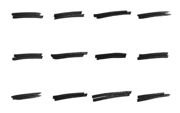 Kézzel Húzott Fekete Ceruza Textúrák Aláhúzva Vagy Kihúzva — Stock Fotó