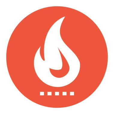 Gaz veya yangın simgesi kırmızı düğme