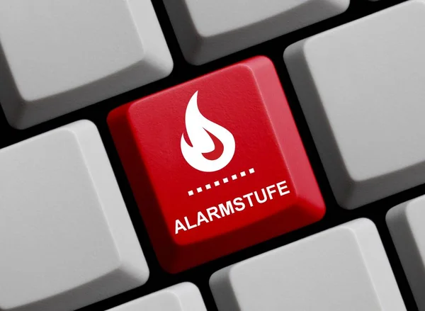 Alarm Level Gas Němčině Počítačové Klávesnici Ilustrace — Stock fotografie