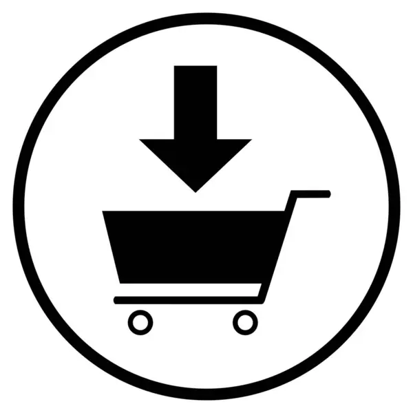 Simple Black Button Showing Add Cart — Stock Photo, Image