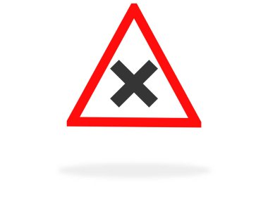 Simge Sil ile uyarı işareti - Kırmızı üçgen