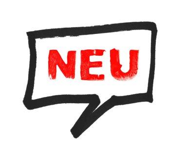 Siyah konuşma baloncuğu el boyası Almanca yeni bir dil gösteriyor