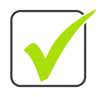 Siyah çerçeveli yeşil Checmar Simgesi