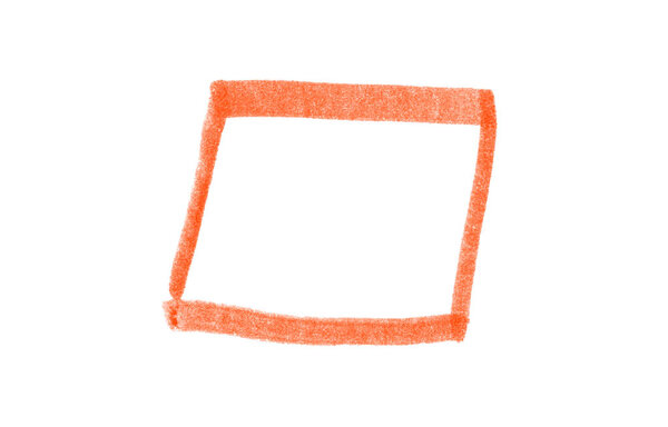 Красный ручной прямоугольник на белом фоне