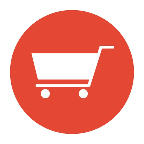 Simple Red Button White Icon Showing Shop Shopping — Stock Photo, Image